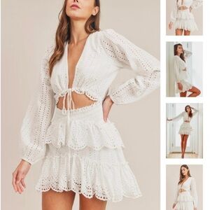 MARBLE Cream Eyelet Lace Dress